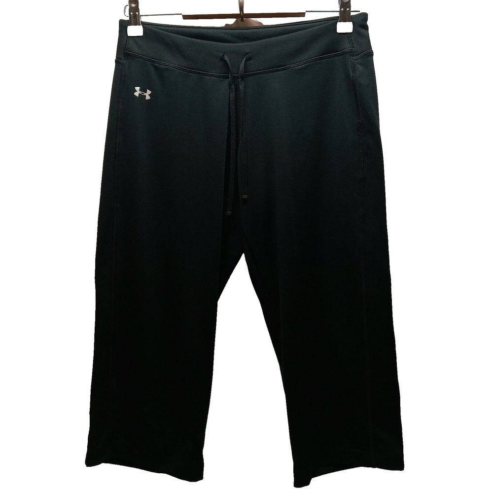 Under Armour Cropped Activewear Pant Women's XS Black Semi Fitted Gym Yoga GUC